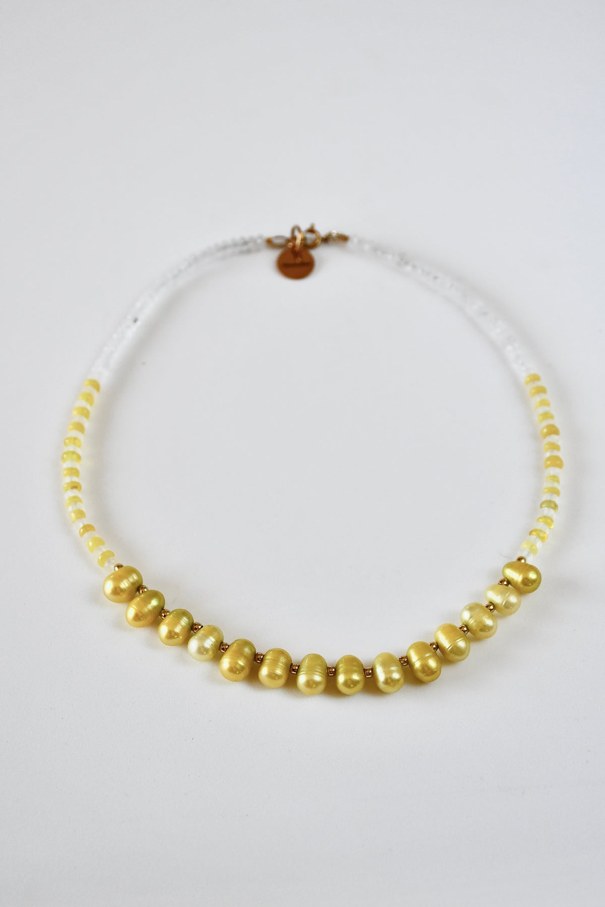 Collier Opale Éthiopienne, Perles d’eau douce & Cristal de roche