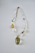 Collier Cristal de roche & Quartz citron