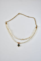 Collier 2 rangs Keishi perles d’eau douce & Turquoise