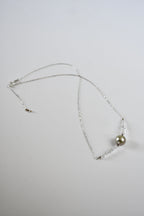 Collier diamants d’Herkimer & perle de Tahiti sur agent 925 – Clarté cristalline et profondeur