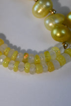 Collier Opale Éthiopienne, Perles d’eau douce & Cristal de roche