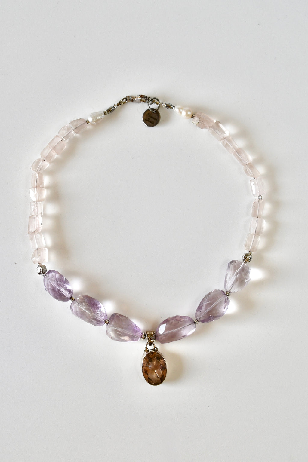 #158 Collana Ametrino, Ametista & Quarzo rosa