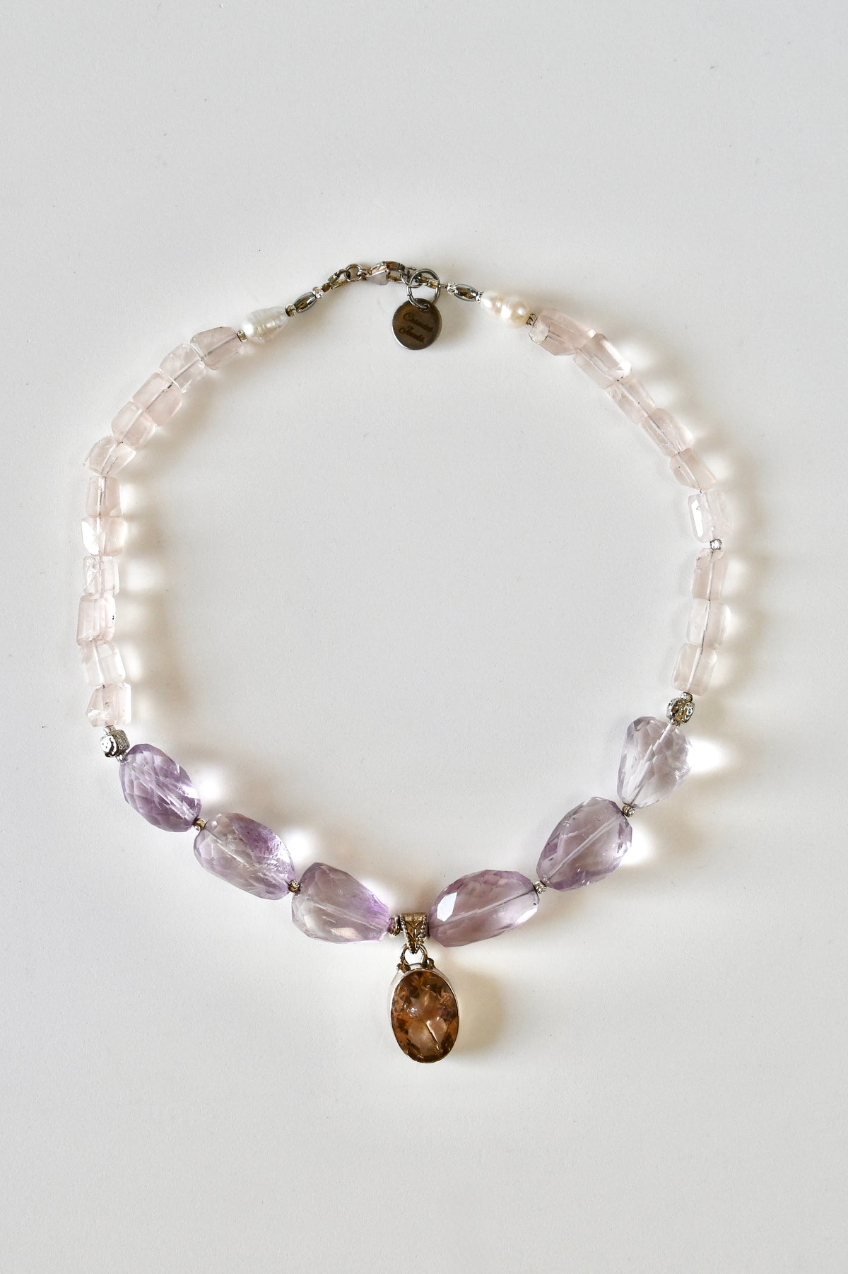 #158 Kette Ametrin, Amethyst & Rosenquarz