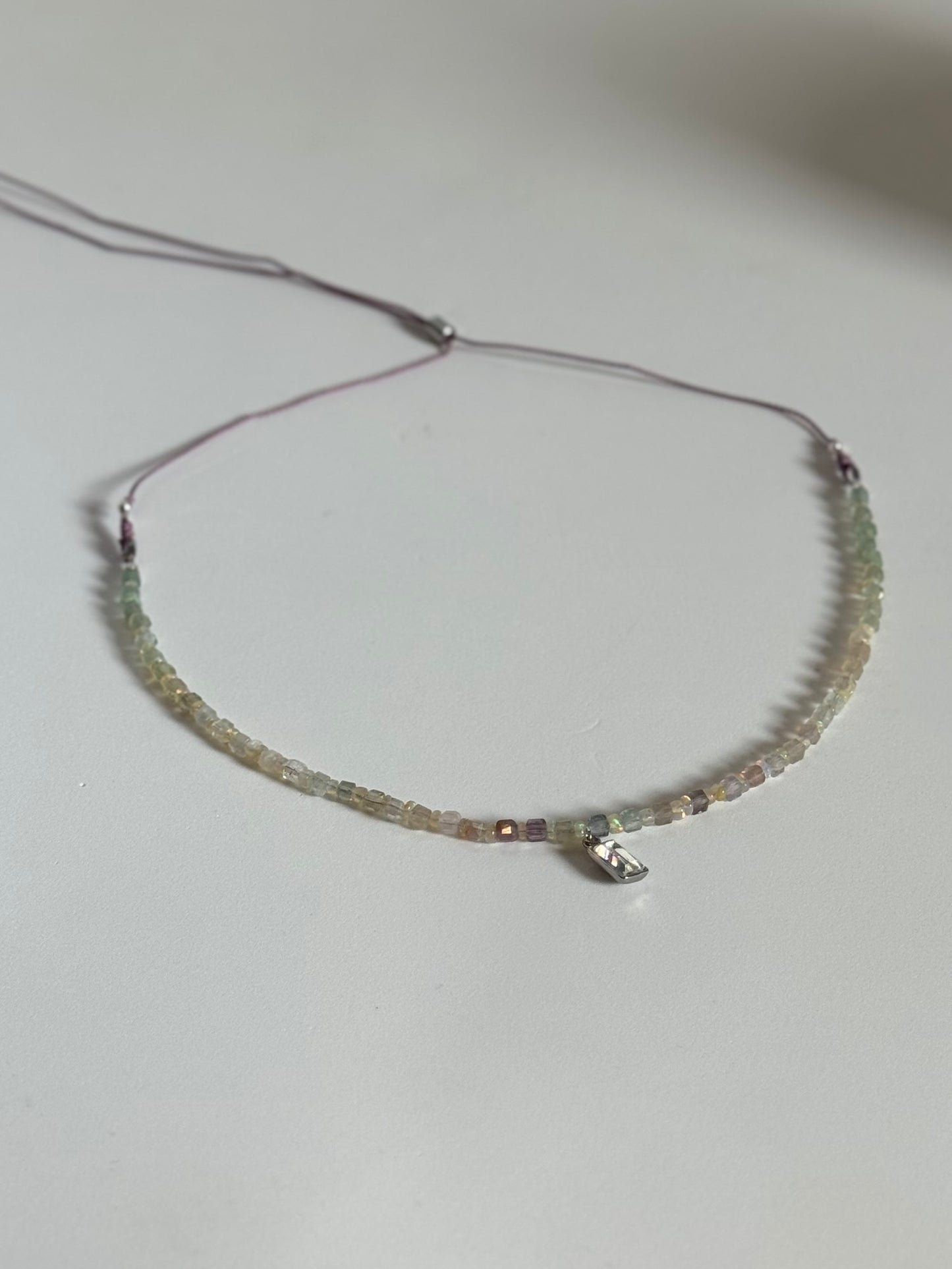 Collier Opale de feu & Fluorite