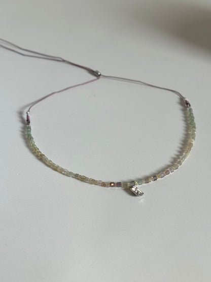 Collier Opale de feu & Fluorite