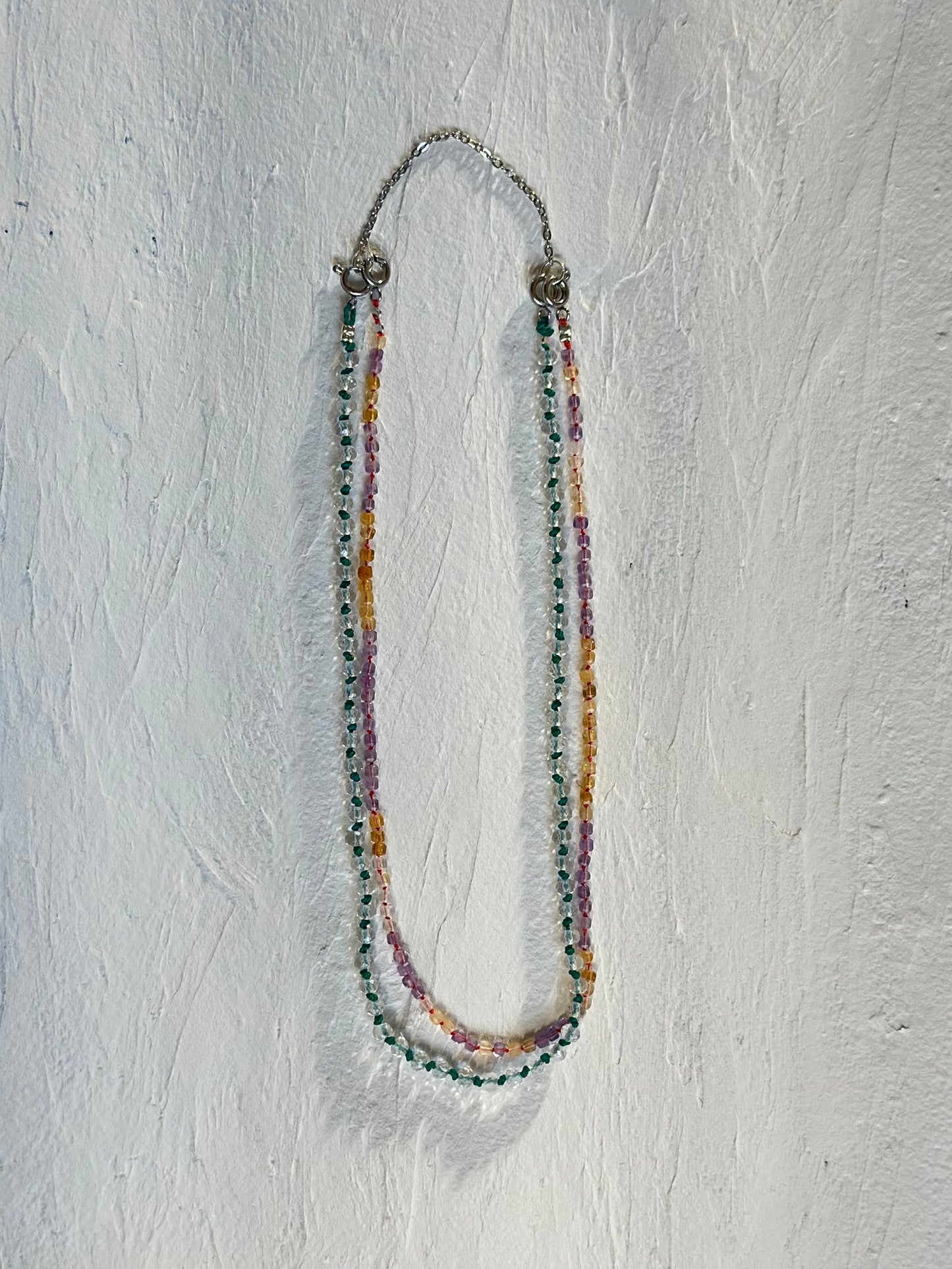 Colliers Améthyste/Citrine & Cristal de roche sur soie – Clarté intérieure & lumière consciente