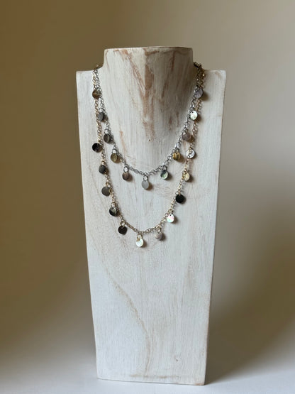 Ensemble collier + bracelet de cheville nacre