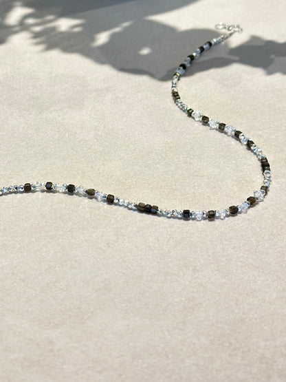 Obsidienne & Diamant Herkimer