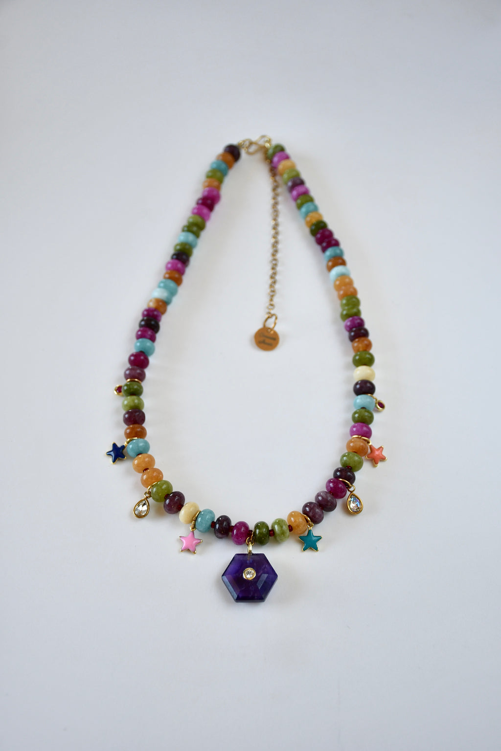 Collier Charms Jade & Améthyste — La sagesse du cœur éveillé