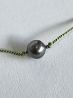 Collier perle de Tahiti sur soie