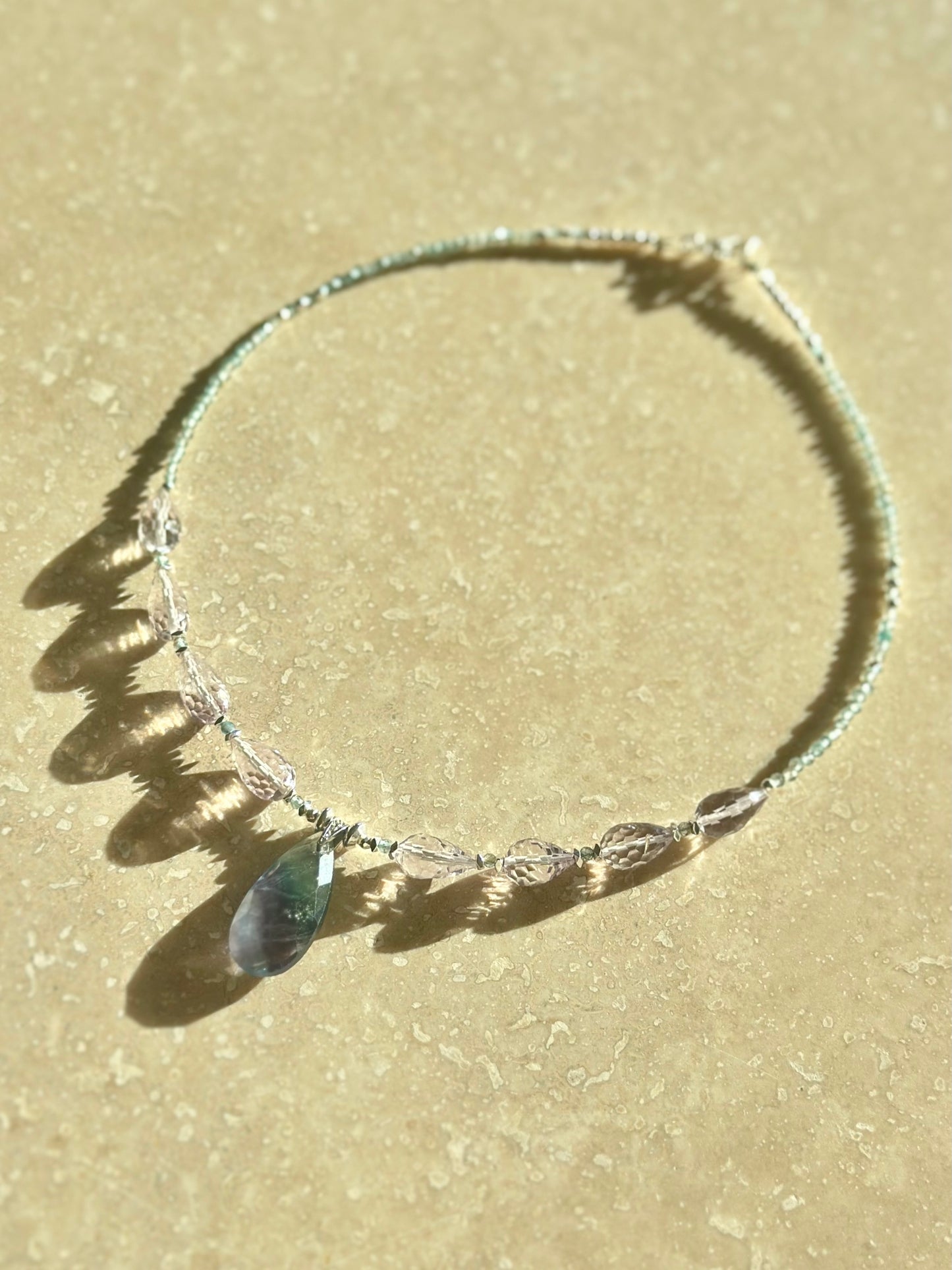 Collier Améthyste, Fluorite & Apatite