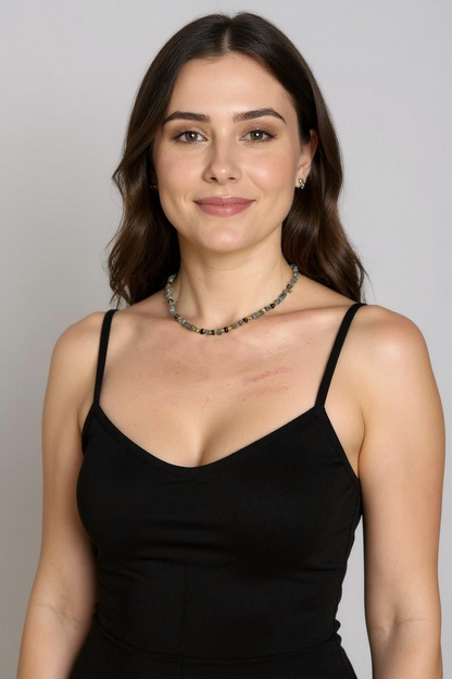 Collier Labradorite, Tourmaline, Pyrite