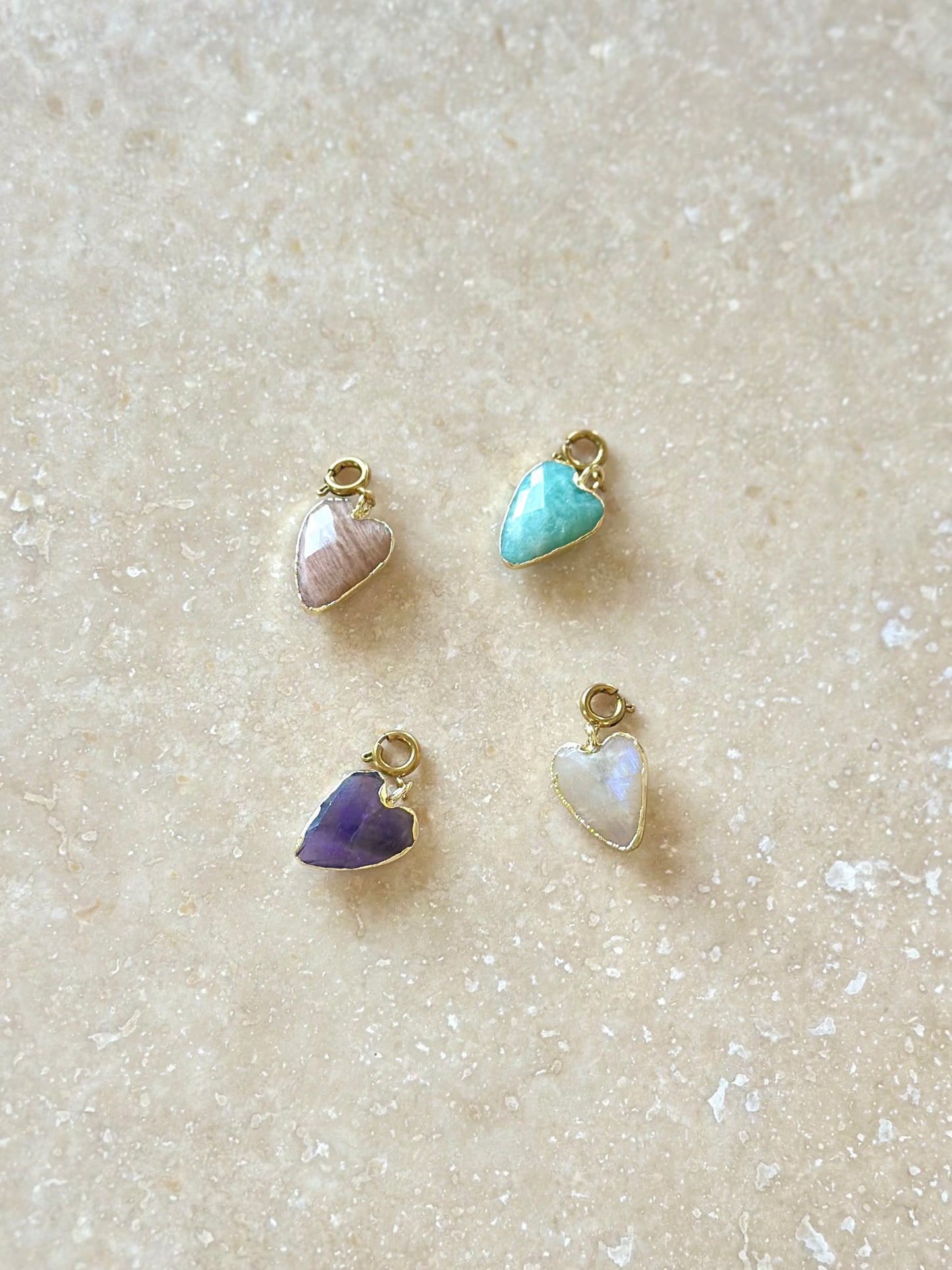 Pendentifs cœur en pierres naturelles