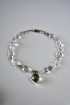 Collier iconique améthyste verte & Cristal de roche