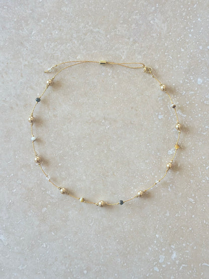 Collier perles Shell du pacifique dorée