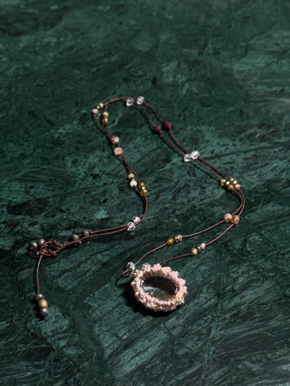 Collier Cristal, Rubis, Grenat, Pyrite