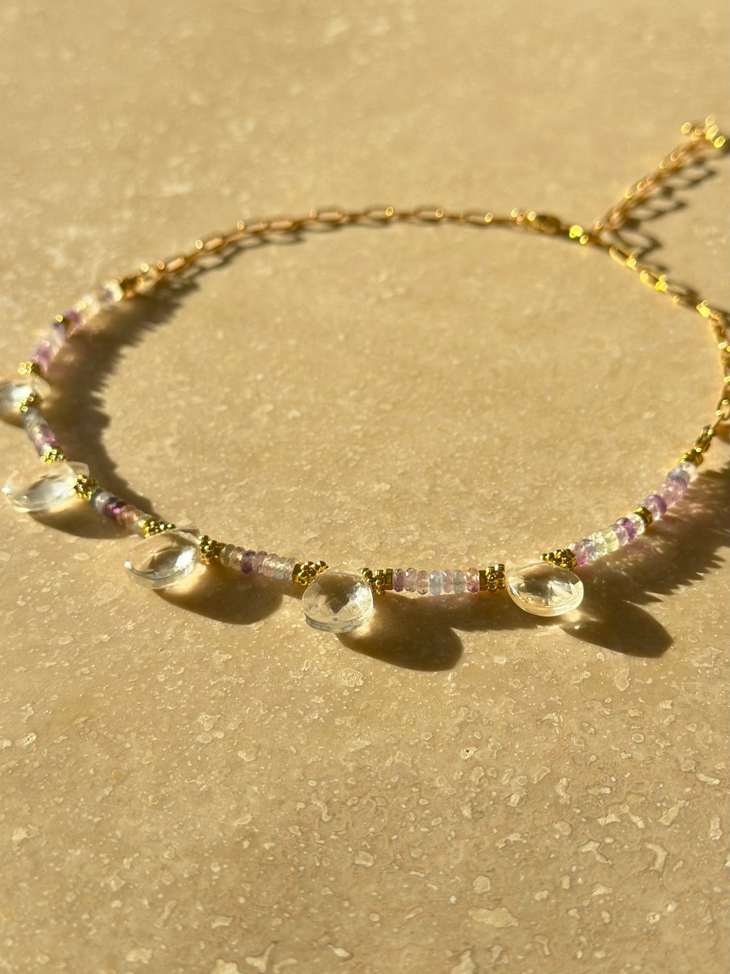 Collier Fluorite et Cristal de roche – Clarté et Harmonie