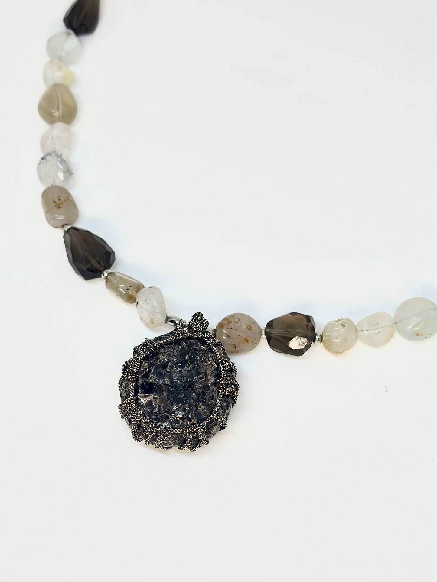 Collier Biotite, Quartz fumé & Topaz