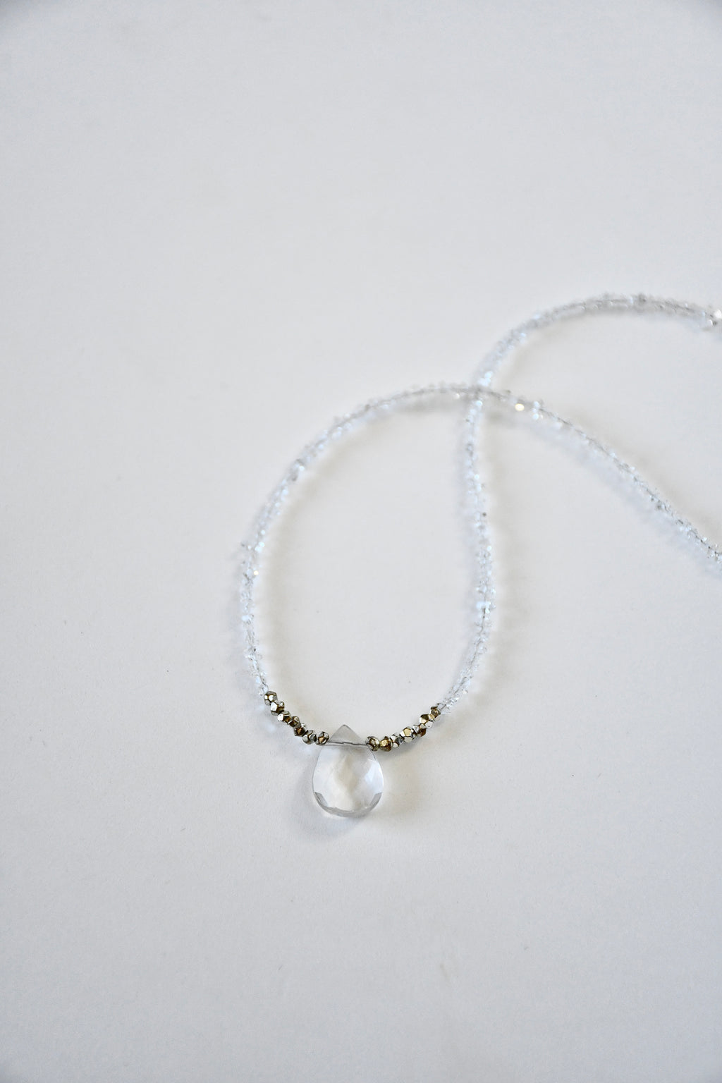 #93 Collana Diamanti Herkimer & Cristallo di Rocca
