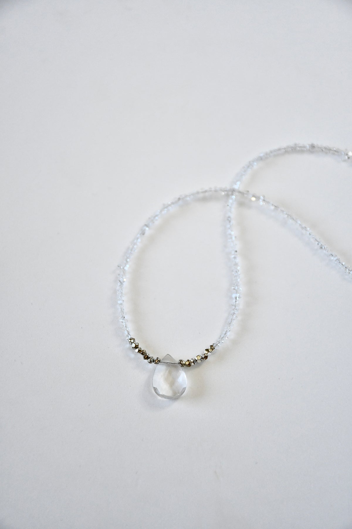 #93 Collana Diamanti Herkimer & Cristallo di Rocca