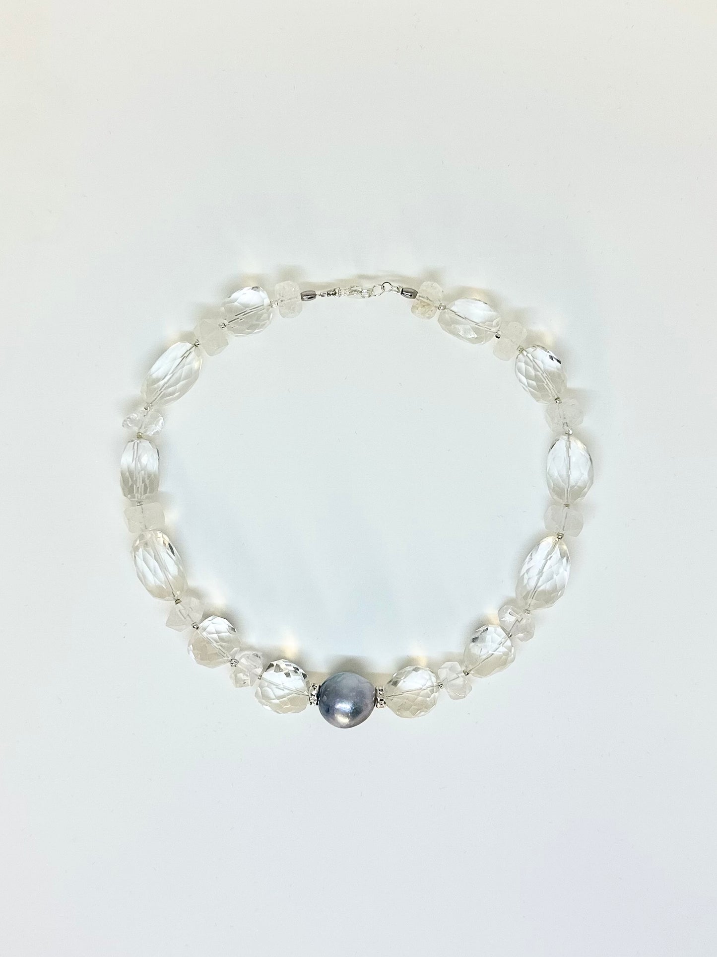 Collier Perle de Tahiti & Cristal de Roche