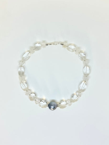 Collier Perle de Tahiti & Cristal de Roche