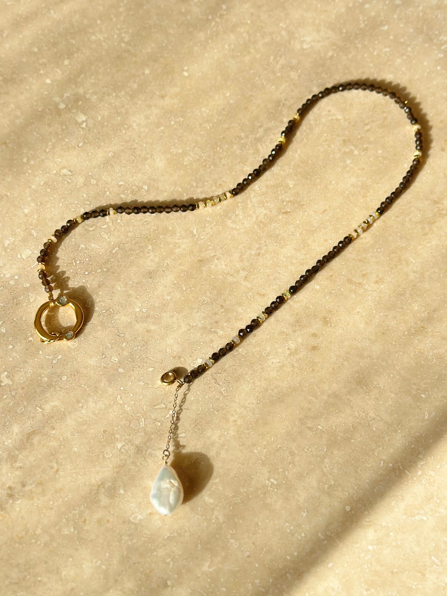 Quartz fumé & Opale d’Éthiopie – illumination