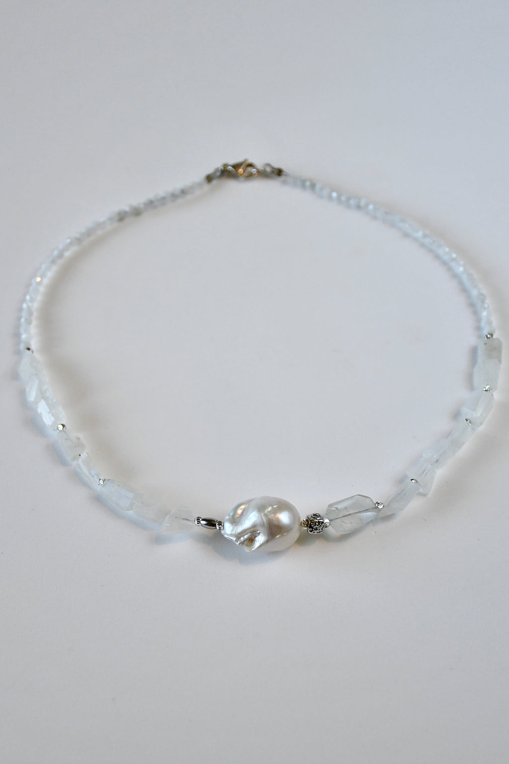 Collana Pietra di Luna e Perla d'acqua dolce