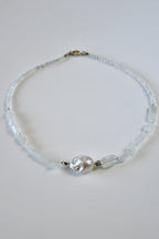 Collana Pietra di Luna e Perla d'acqua dolce