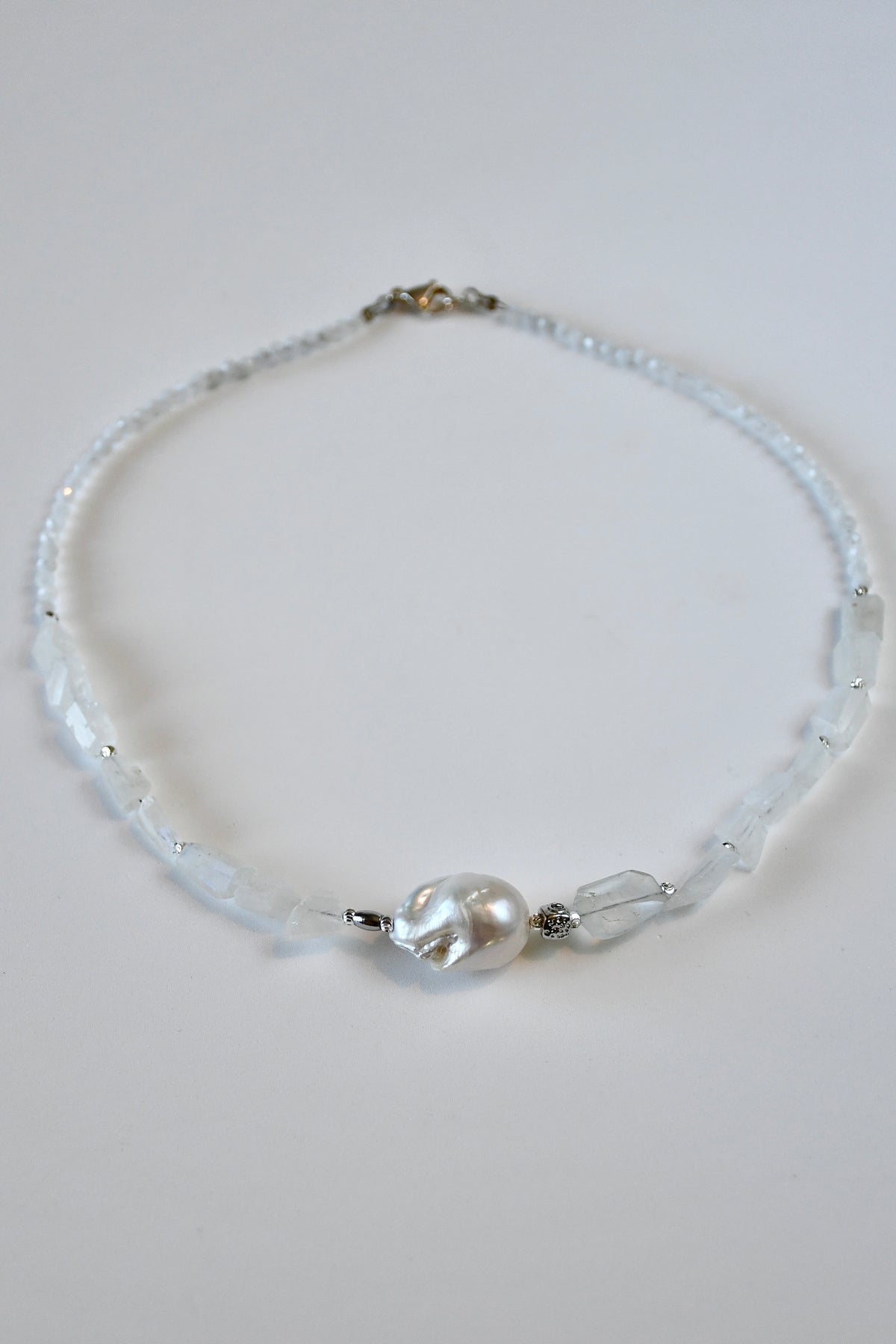 Collana Pietra di Luna e Perla d'acqua dolce