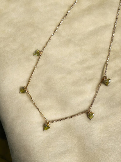 Collier breloques Zircon sur argent 925 or 18k