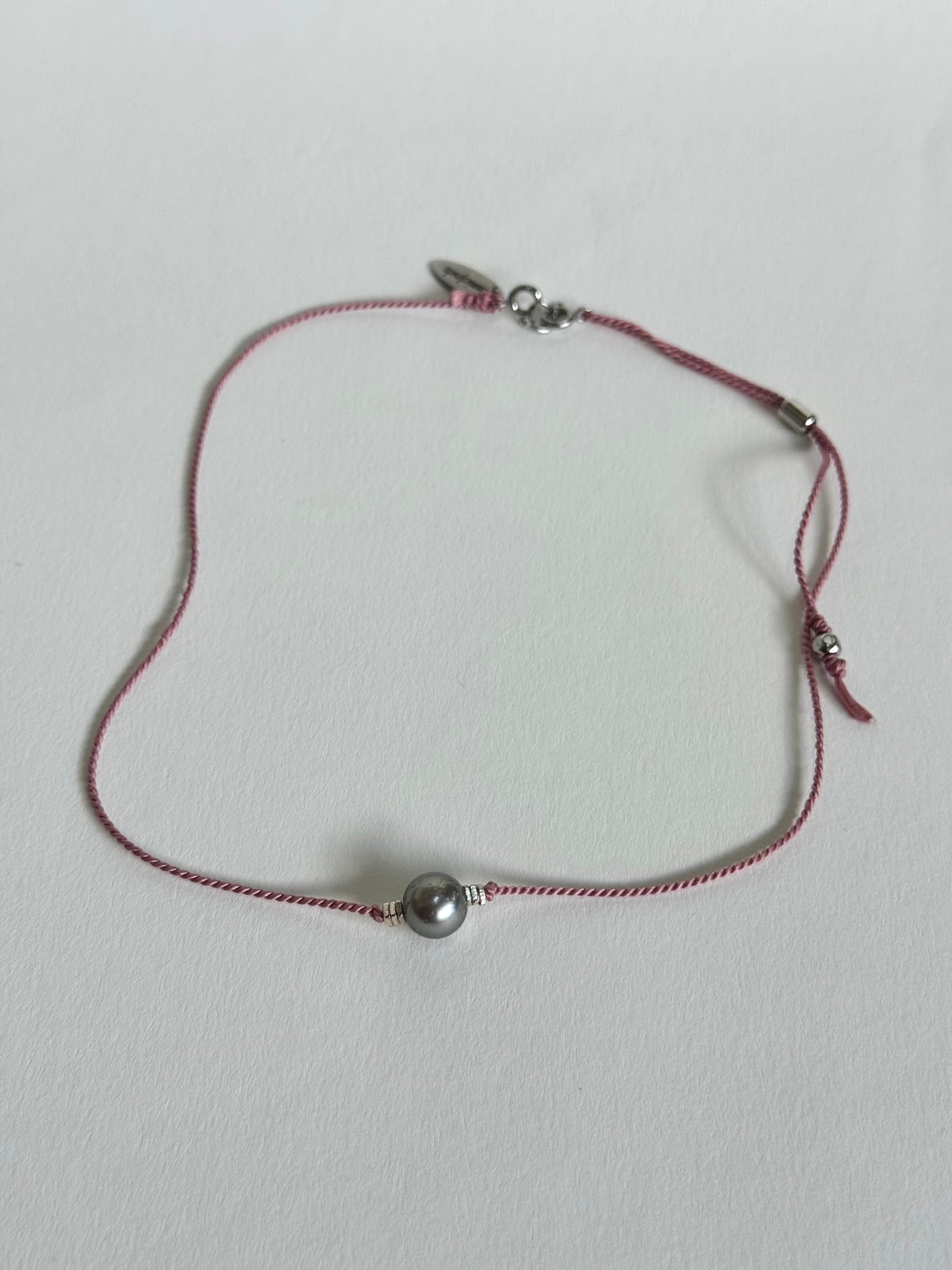 Collier perle de Tahiti sur soie
