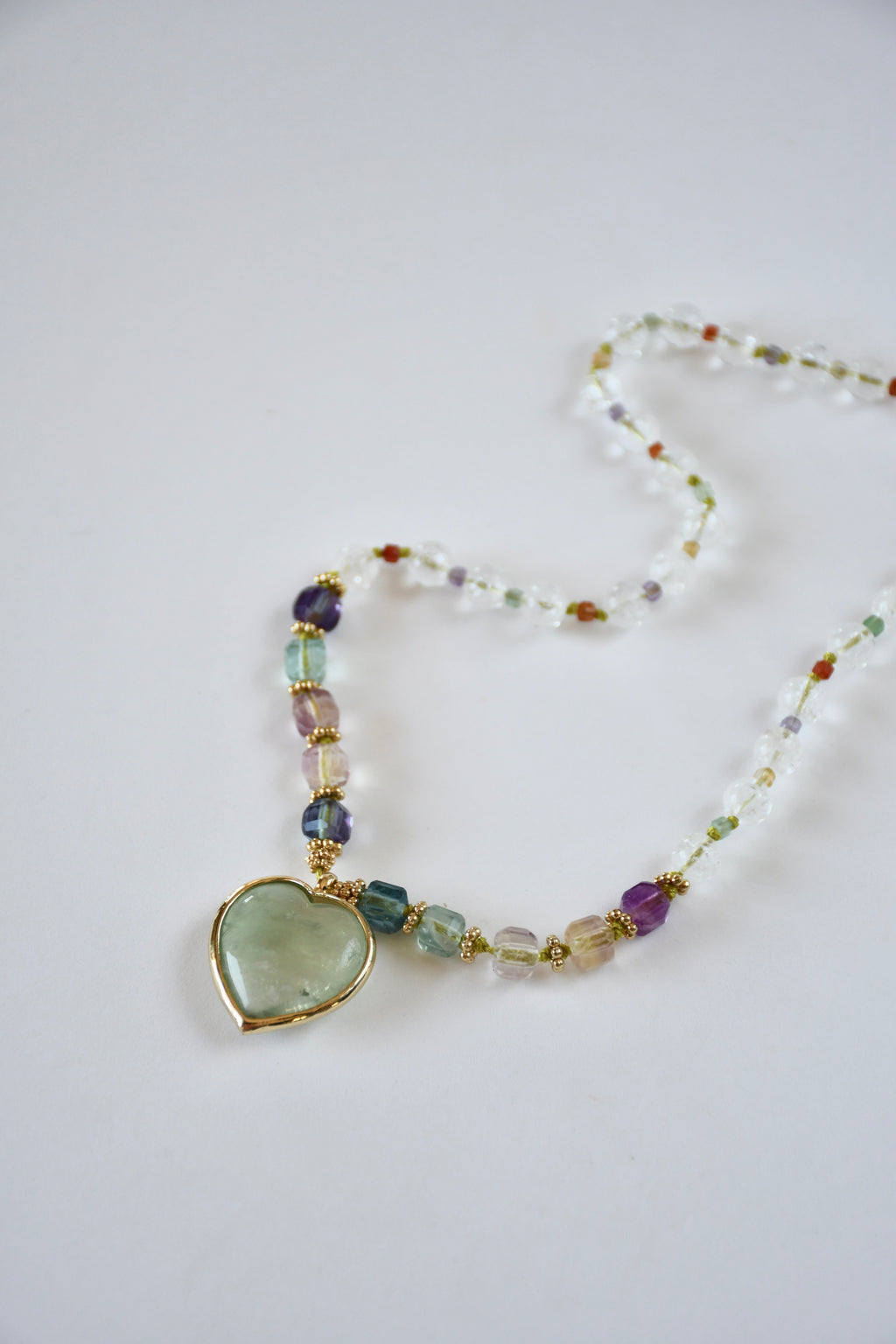Collier Fluorite & Quartz Craqulé —Clarté, Structure & Harmonie