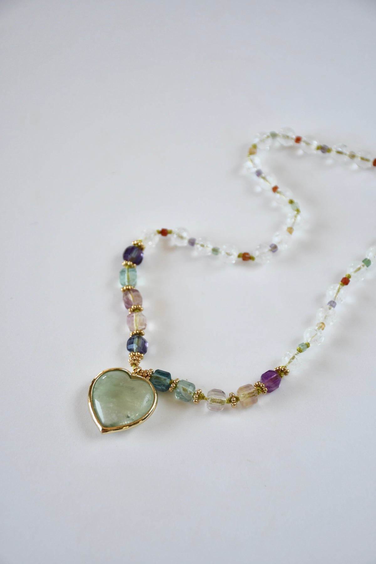 Collier Fluorite & Quartz Craqulé —Clarté, Structure & Harmonie
