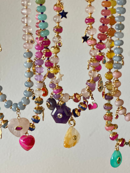 Colliers en Jade multicolore + pendentifs — Harmonie intérieure & sagesse du cœur