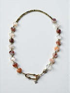 Collier Quartz Ferrugineux & Grenat vert