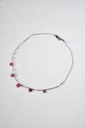 Collier Rubis brut & Améthyste lavande  sur soie