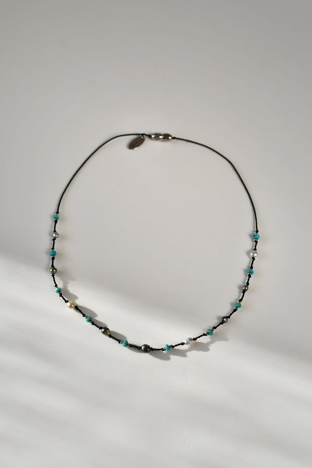 Collier Keishi & Turquoise sur soie