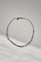 Collier Keishi & Turquoise sur soie