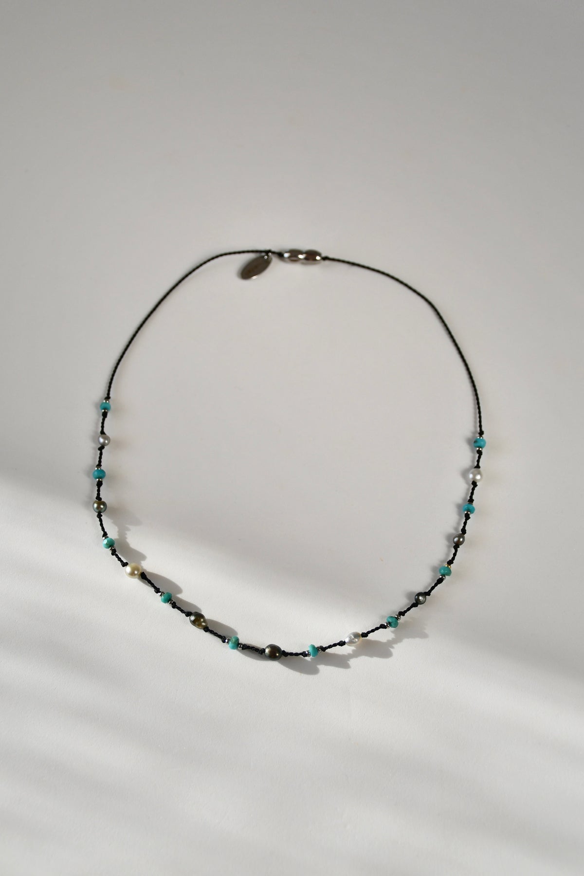 Collier Keishi & Turquoise sur soie