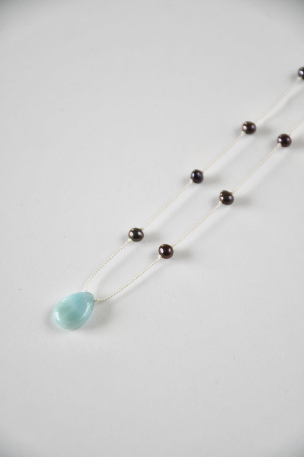 Collier Larimar & Perles d’eau douce