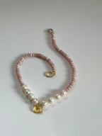Collier Perles d’eau douce & Opale rose