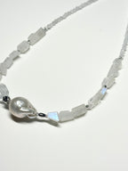 Collana Pietra di Luna e Perla d'acqua dolce
