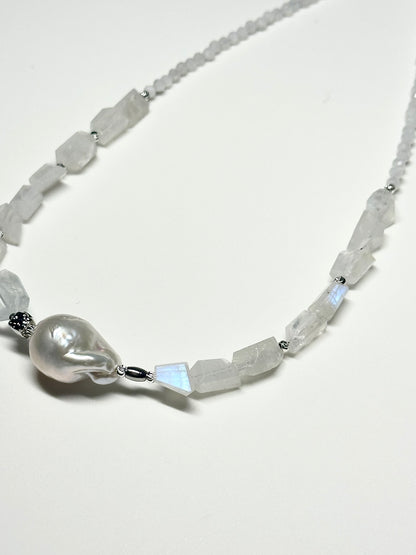 Collier Pierre de Lune & Perle d’eau douce