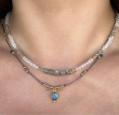 Cristal de roche & Labradorite – Clarté et protection