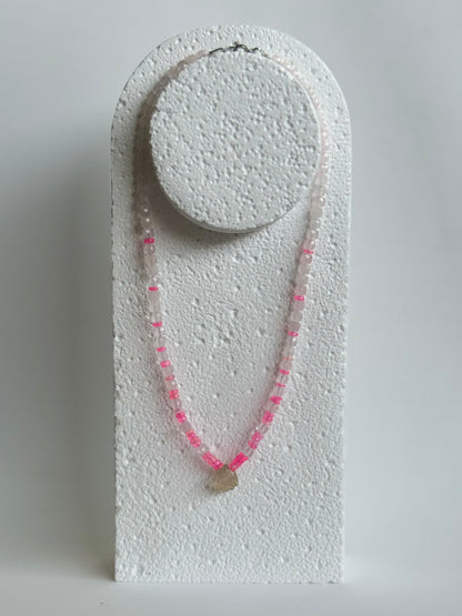 Collier Opale Éthiopienne, Quartz Rutile & Quartz Rose — Les fils de lumière