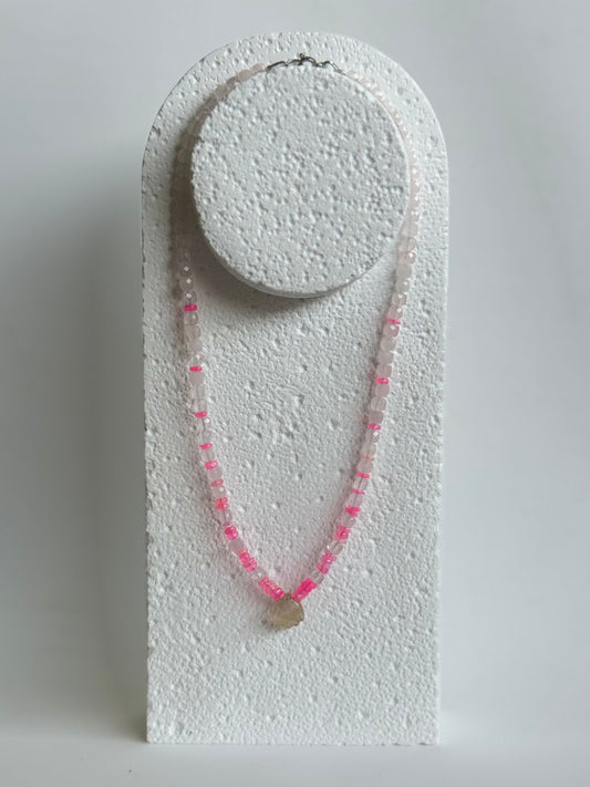 Collier Opale Éthiopienne, Quartz Rutile & Quartz Rose — Les fils de lumière