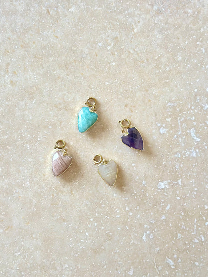 Pendentifs cœur en pierres naturelles