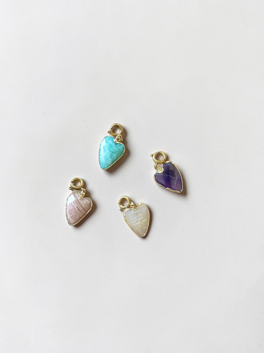 Pendentifs cœur en pierres naturelles