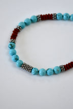 Collier Jaspe rouge & Turquoise